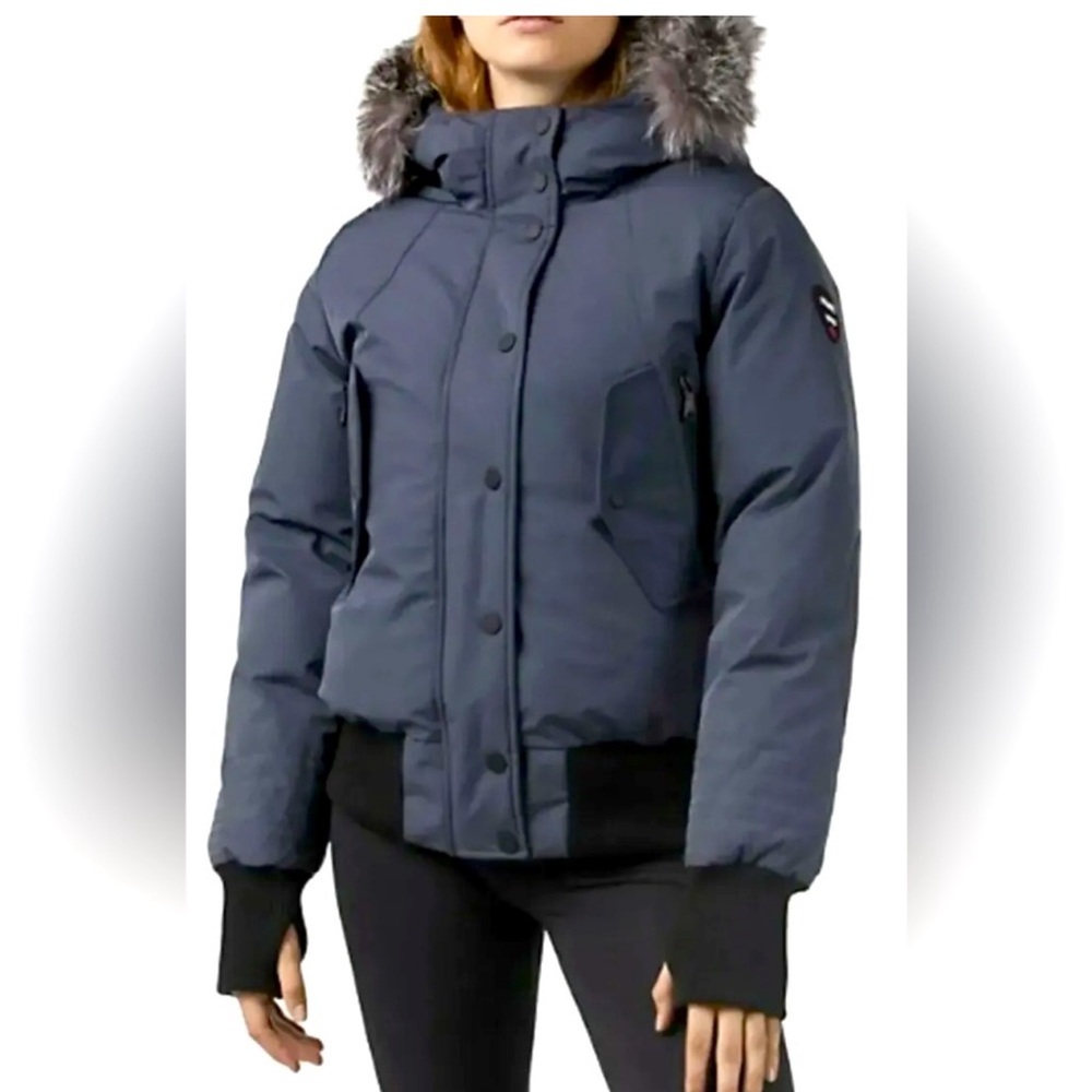 NWT XL NAVY PAJAR CORDOVA Women’s Bomber coat with Faux fur detachable hood.